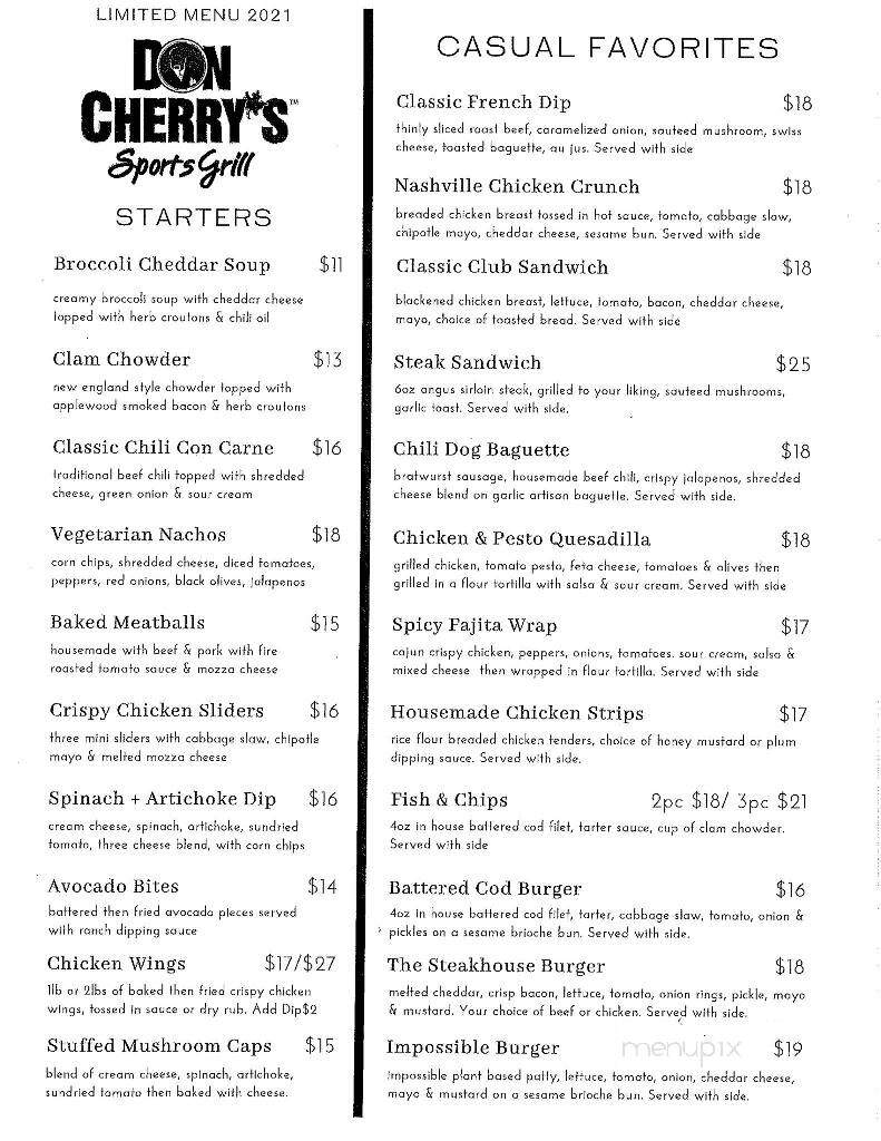 Hudson Bay Lodge - Smithers, BC menu_pic
