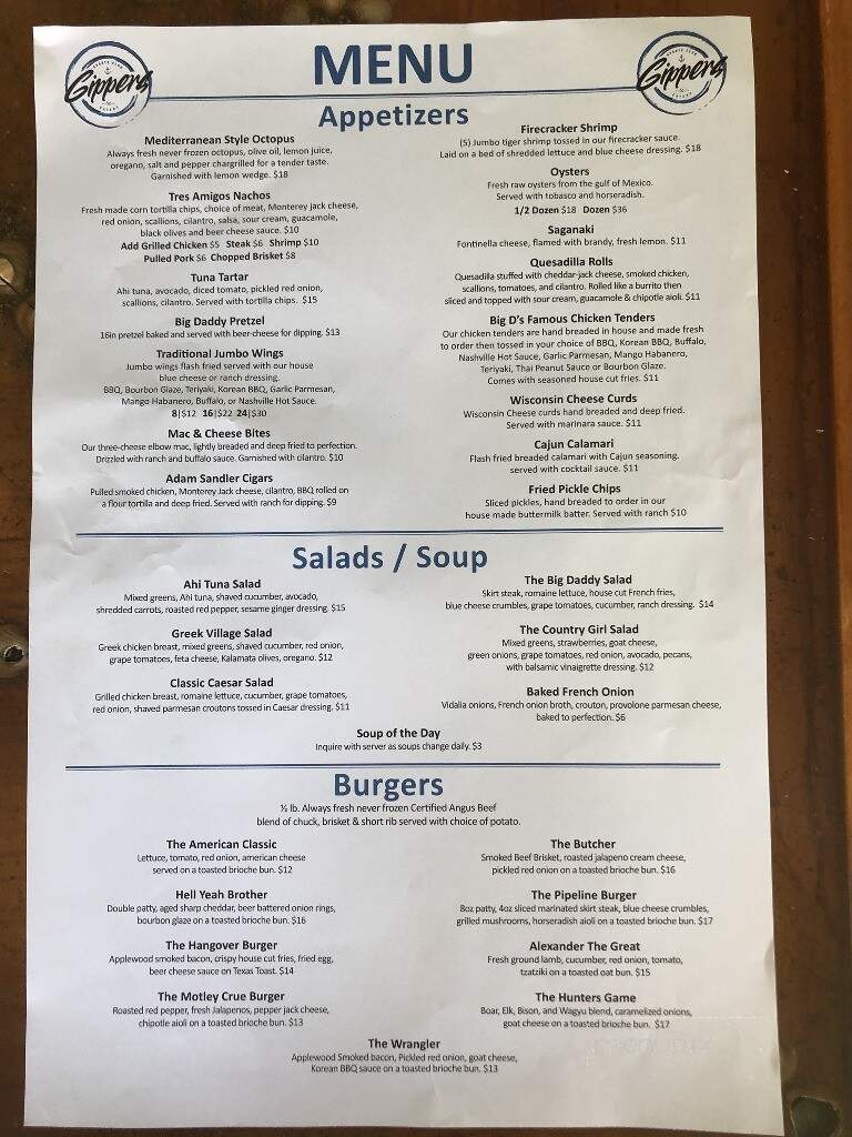 Gippers II Restaurtant - Coal City, IL menu_pic