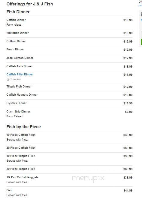 J & J Fish - University Park, IL menu_pic