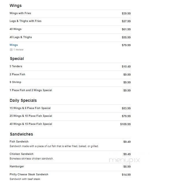 J & J Fish - University Park, IL menu_pic