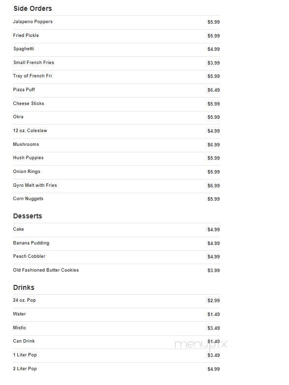 J & J Fish - University Park, IL menu_pic