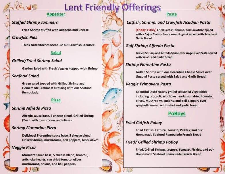 Tony's Pizza - Lake Charles, LA menu_pic