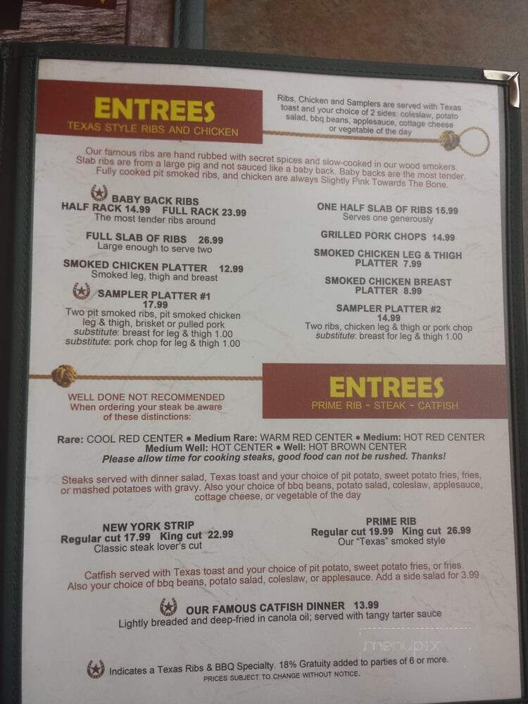 Texas Ribs & BBQ - Clinton, MD menu_pic