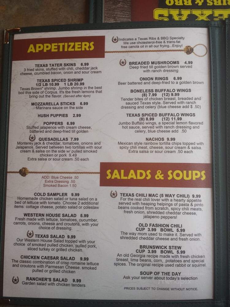 Texas Ribs & BBQ - Clinton, MD menu_pic