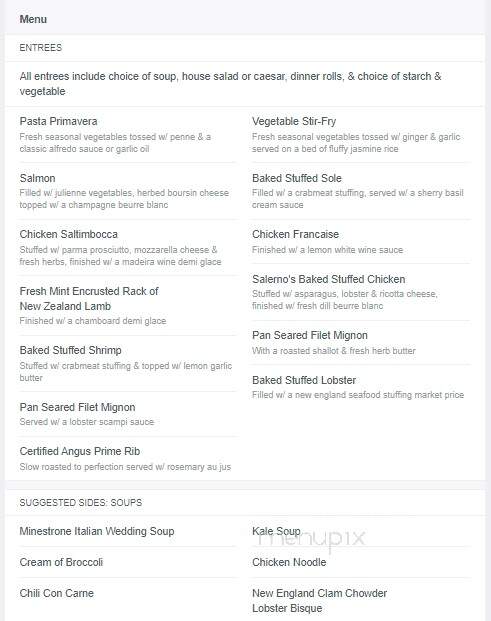 Salerno's Function Hall - Onset, MA menu_pic