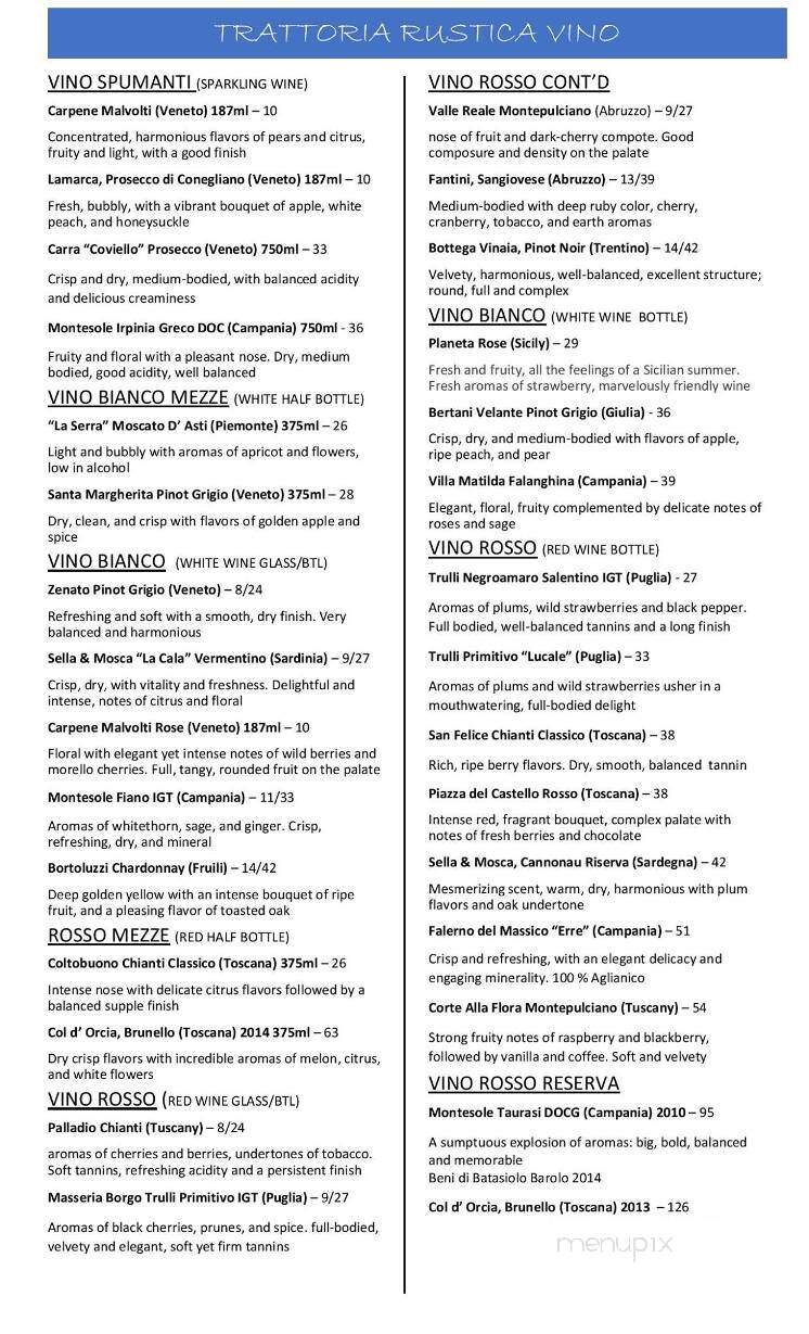 Trattoria Rustica - Pittsfield, MA menu_pic