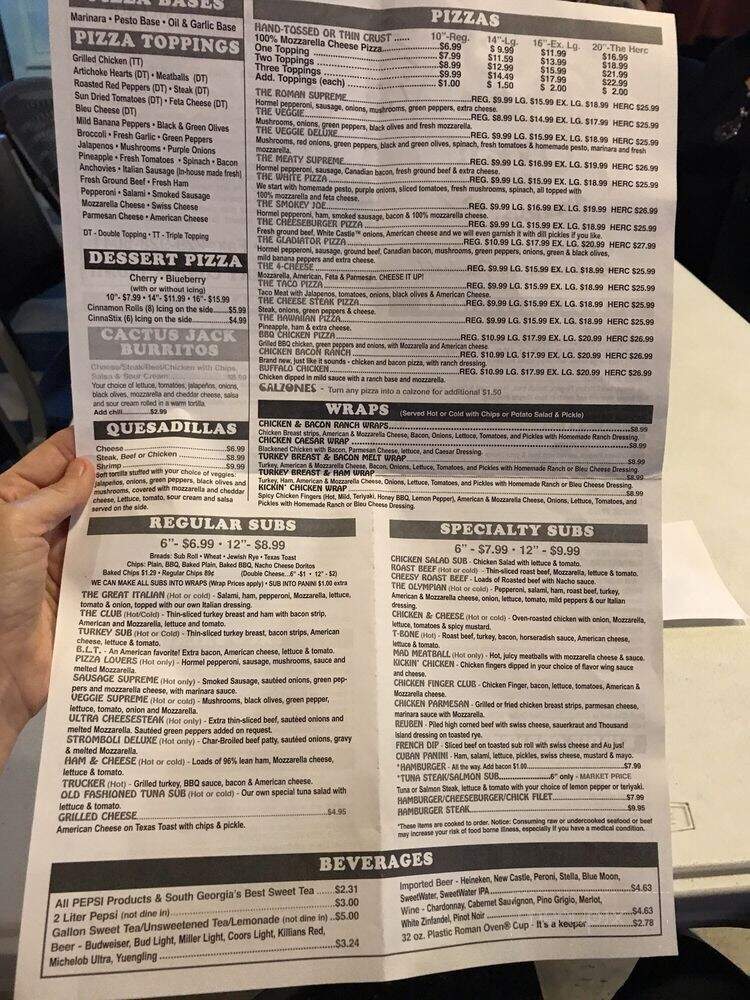 Roman Oven Pizzeria - Americus, GA menu_pic