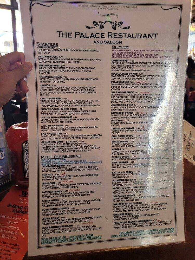 Palace Saloon & Restaurant - Virginia City, NV menu_pic