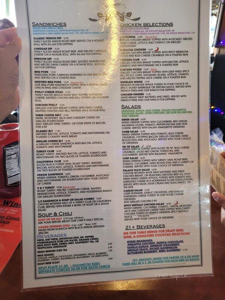 Palace Saloon & Restaurant - Virginia City, NV menu_pic