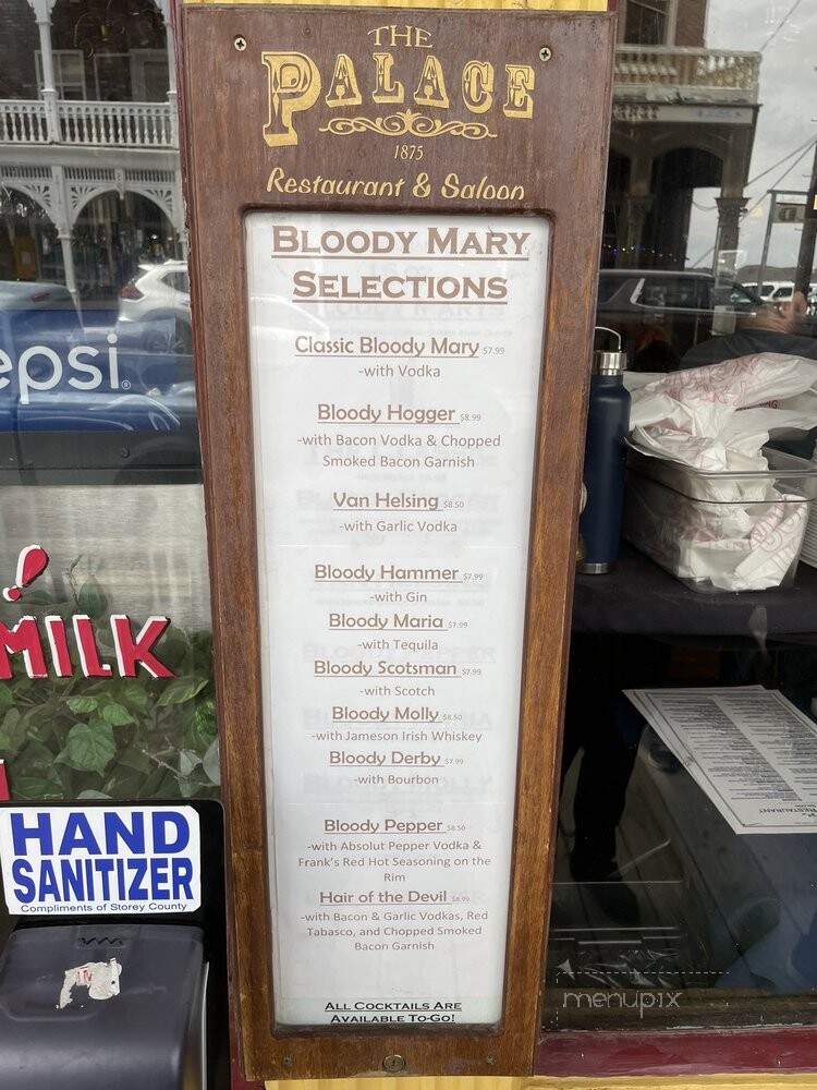 Palace Saloon & Restaurant - Virginia City, NV menu_pic