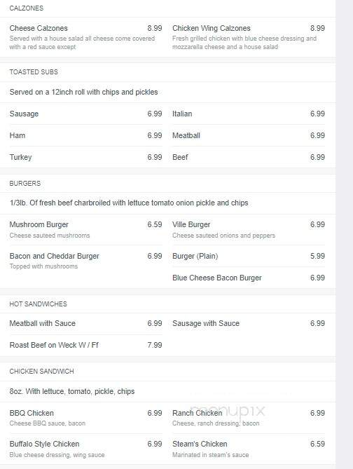 Italian Villa Restaurant - Hornell, NY menu_pic