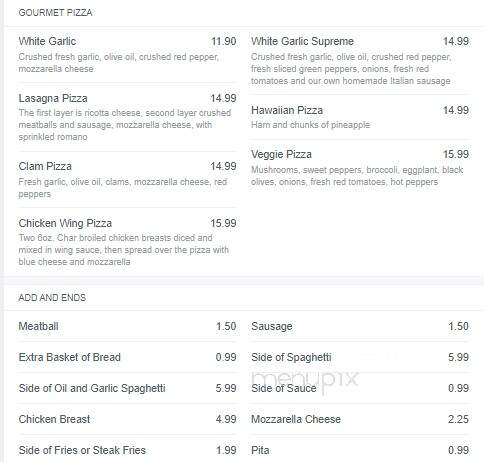 Italian Villa Restaurant - Hornell, NY menu_pic