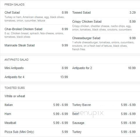 Italian Villa Restaurant - Hornell, NY menu_pic