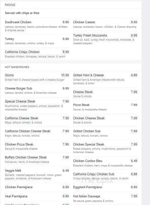 Andali's Family Restaurant - Leesport, PA menu_pic