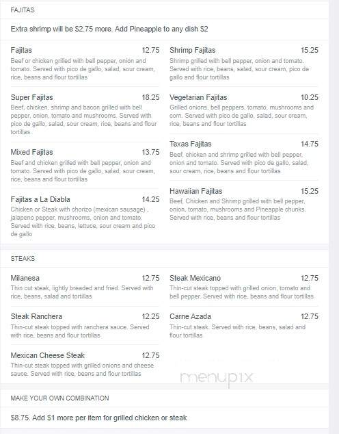 La Chalupa - Lancaster, SC menu_pic