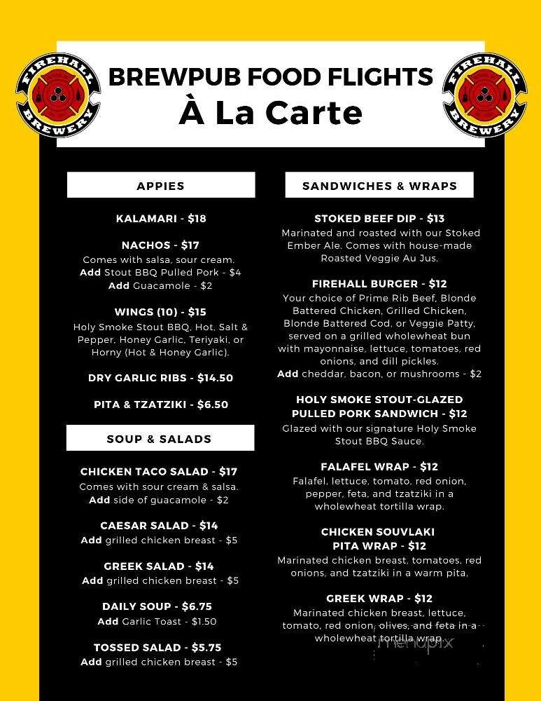 Firehall Brewery - Oliver, BC menu_pic