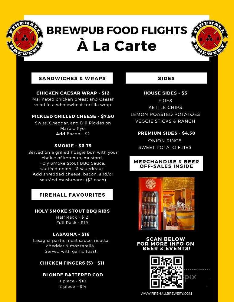 Firehall Brewery - Oliver, BC menu_pic