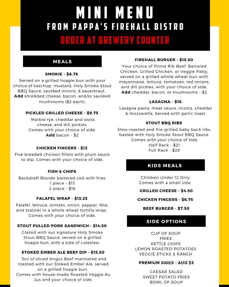 Firehall Brewery - Oliver, BC menu_pic