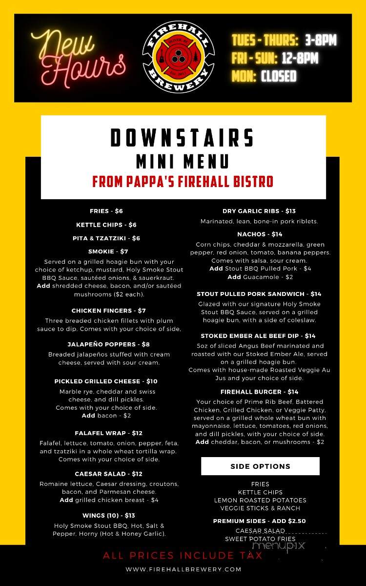 Firehall Brewery - Oliver, BC menu_pic
