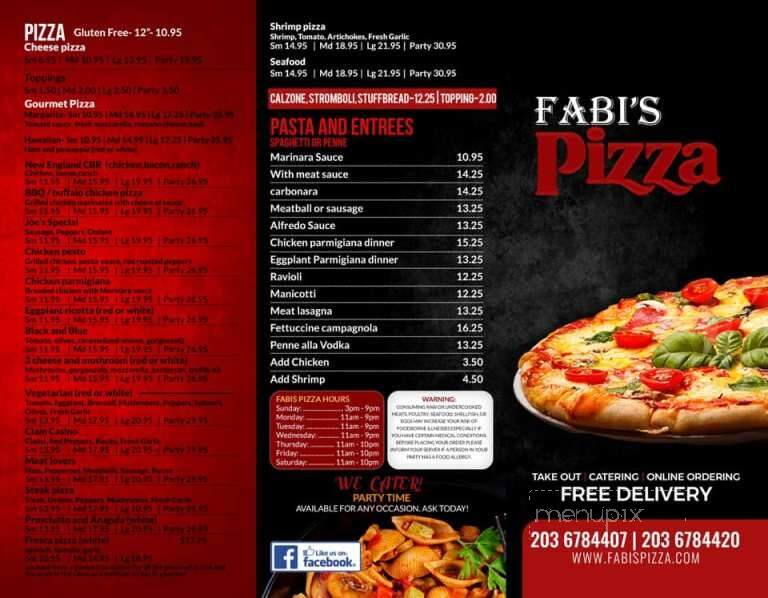 Fabi's Pizza - Wallingford, CT menu_pic