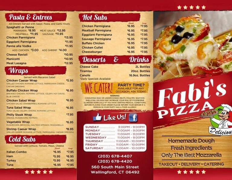 Fabi's Pizza - Wallingford, CT menu_pic