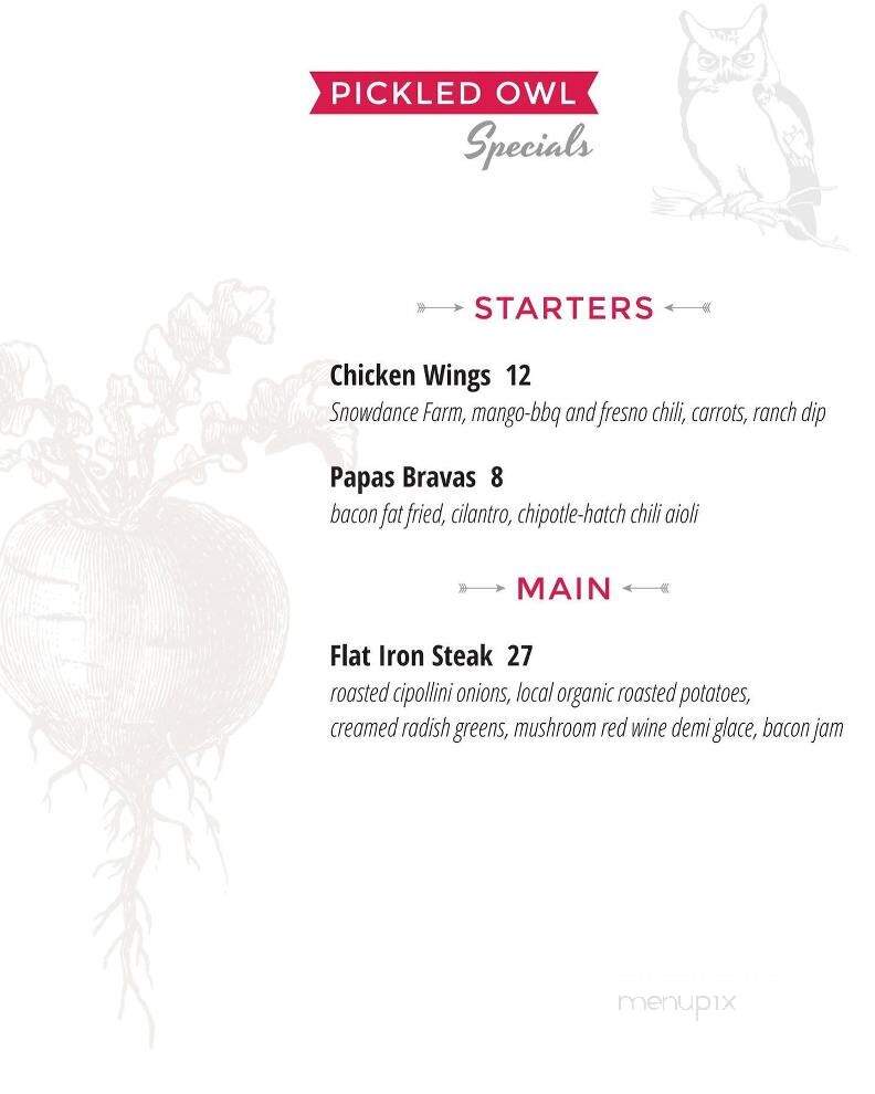 The Pickled Owl - Hurleyville, NY menu_pic