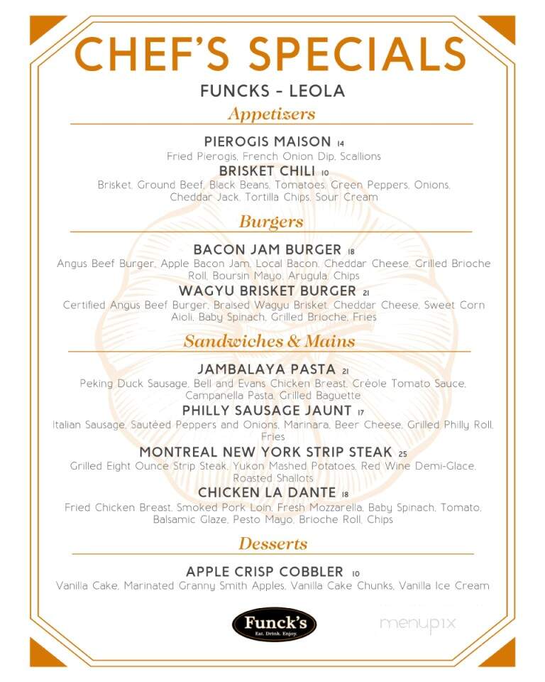 Funck's - Leola, PA menu_pic