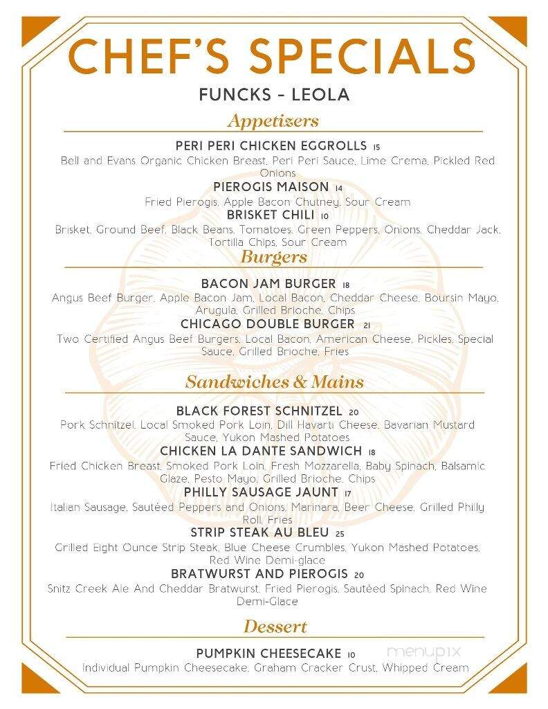 Funck's - Leola, PA menu_pic