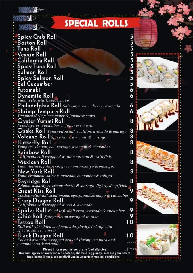 Fujiyama Japanese Steakhouse - Danville, IL menu_pic
