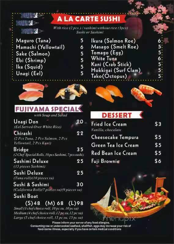 Fujiyama Japanese Steakhouse - Danville, IL menu_pic