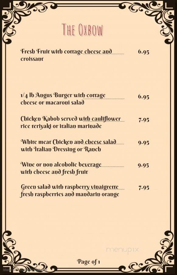 The Oxbow Saloon - Payson, AZ menu_pic