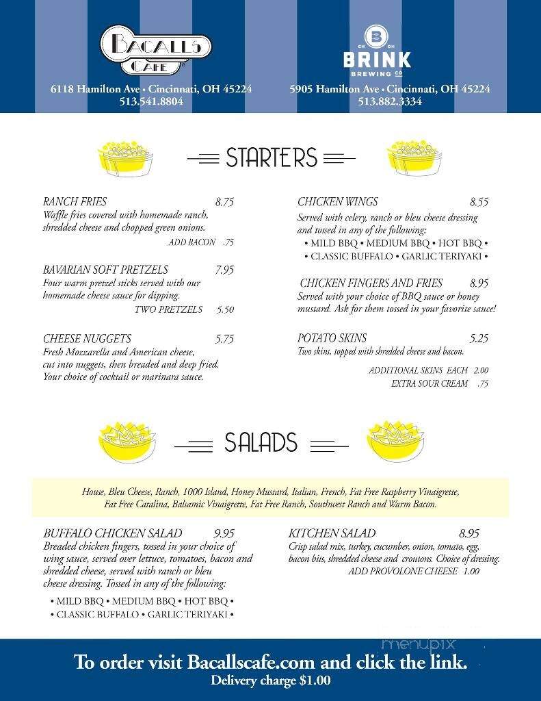 Brink Brewing - Cincinnati, OH menu_pic