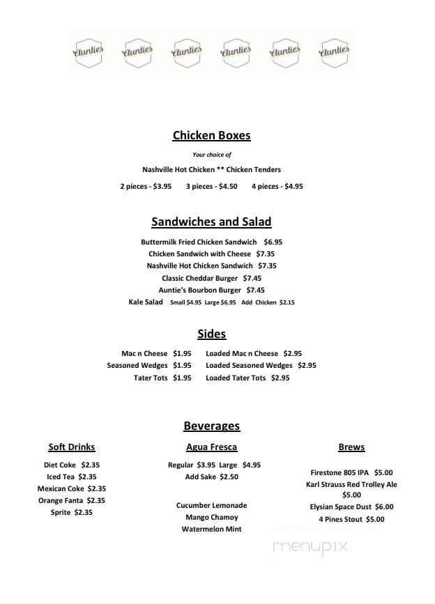 Auntie's Bakery & Cafe - Whittier, CA menu_pic