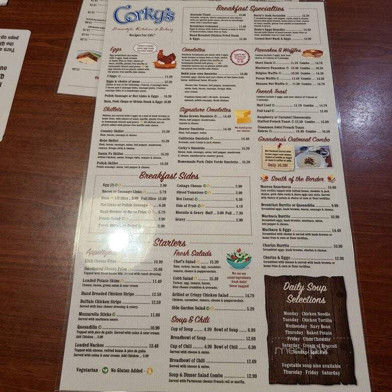 Corky's Kitchen & Bakery - Perris, CA menu_pic