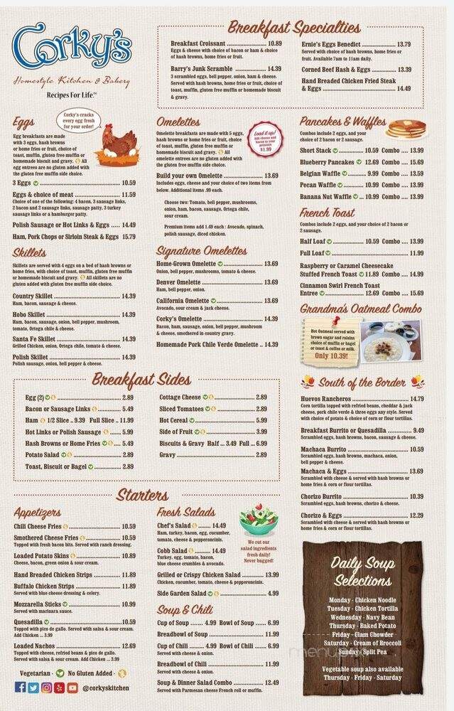 Corky's Kitchen & Bakery - Perris, CA menu_pic
