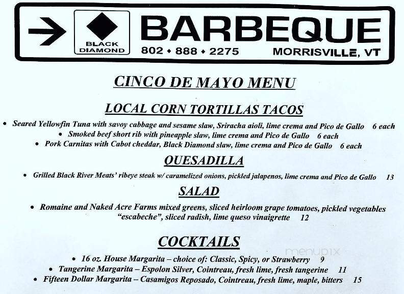 Black Diamond Barbeque Catering - Morristown, VT menu_pic