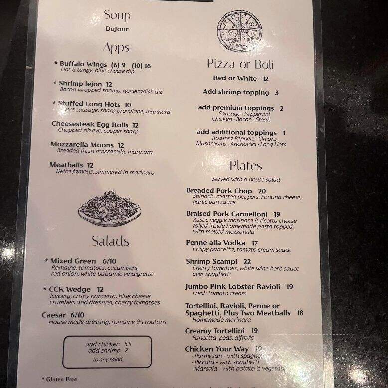 Cedar Craft & Kitchen - Glenolden, PA menu_pic
