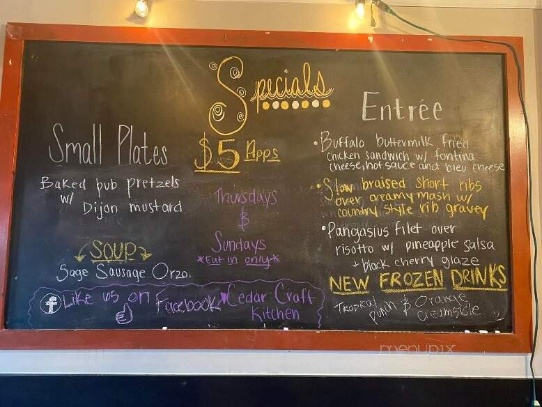 Cedar Craft & Kitchen - Glenolden, PA menu_pic