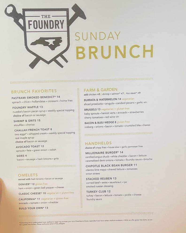 The Foundry - Denver, NC menu_pic
