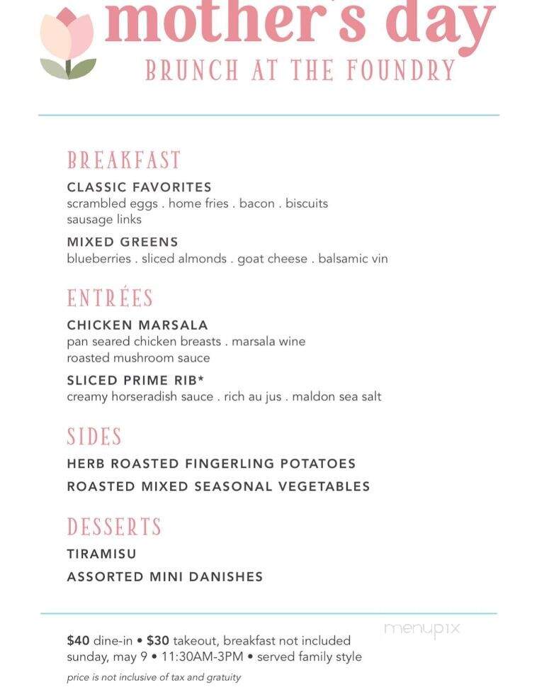 The Foundry - Denver, NC menu_pic