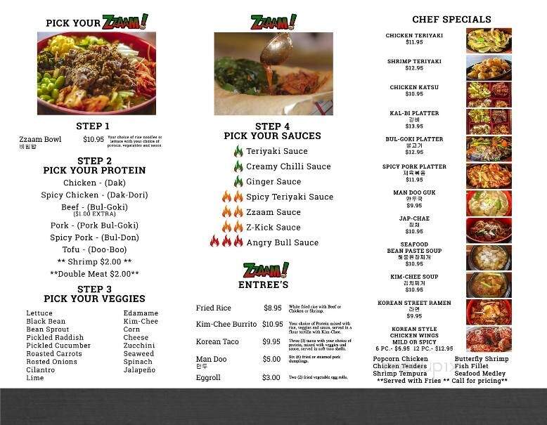 ZZAAM Fresh Korean Grill - Colonial Heights, VA menu_pic