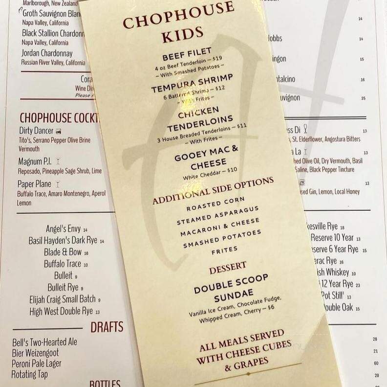Anthony's Chophouse - Carmel, IN menu_pic