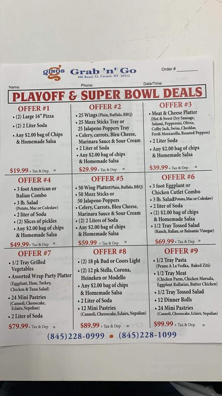 Gino's Grab n Go - Carmel, NY menu_pic