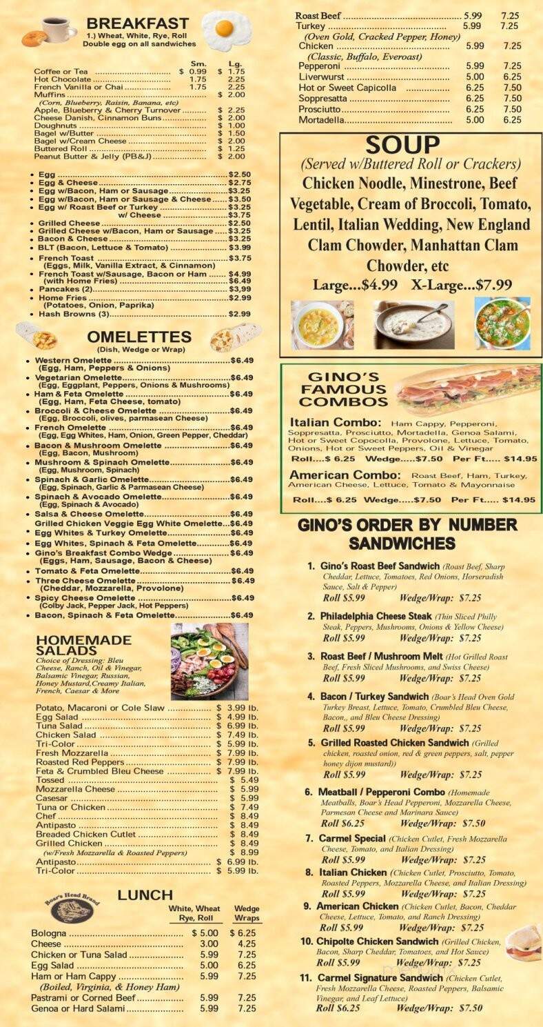 Gino's Grab n Go - Carmel, NY menu_pic