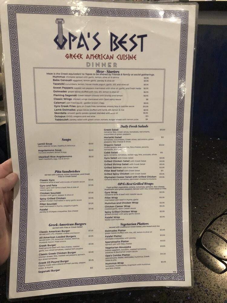 Opa's Best Greek American Cuisine - Tucson, AZ menu_pic