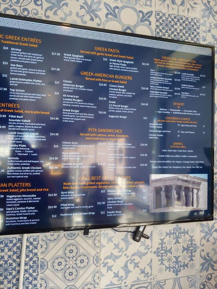 Opa's Best Greek American Cuisine - Tucson, AZ menu_pic