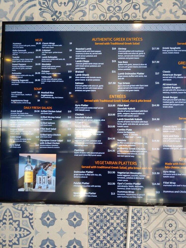 Opa's Best Greek American Cuisine - Tucson, AZ menu_pic