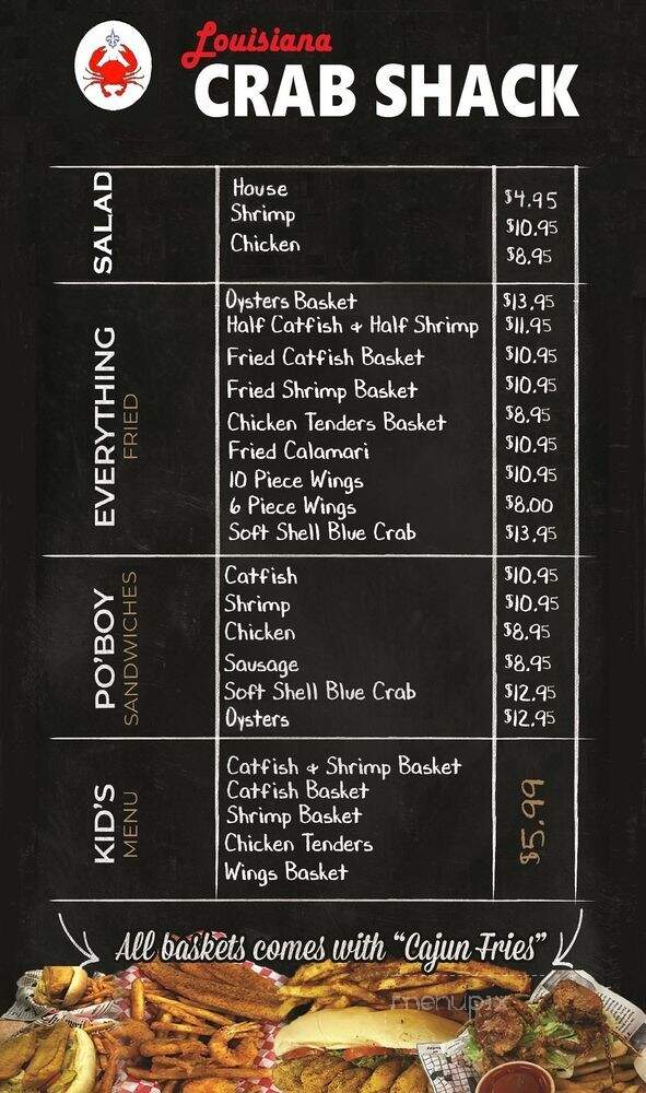 Louisiana Crab Shack - Georgetown, TX menu_pic