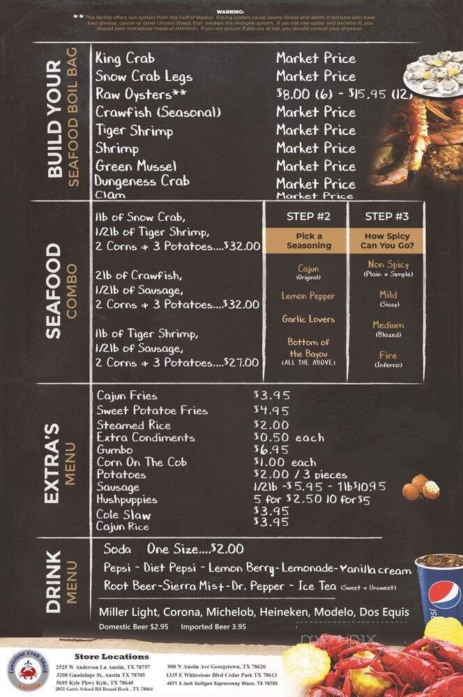 Louisiana Crab Shack - Georgetown, TX menu_pic