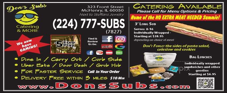 Don's Subs - McHenry, IL menu_pic